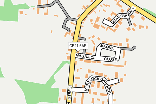 CB21 6AE map - OS OpenMap – Local (Ordnance Survey)