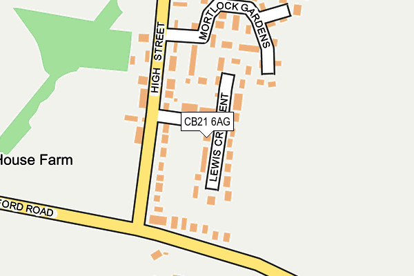 CB21 6AG map - OS OpenMap – Local (Ordnance Survey)