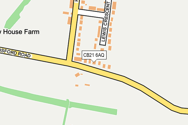 CB21 6AQ map - OS OpenMap – Local (Ordnance Survey)