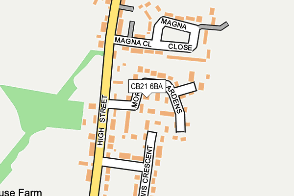 CB21 6BA map - OS OpenMap – Local (Ordnance Survey)