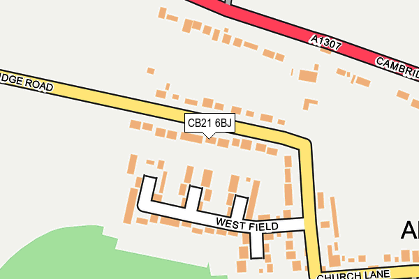 CB21 6BJ map - OS OpenMap – Local (Ordnance Survey)