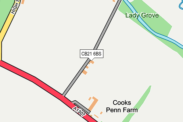 CB21 6BS map - OS OpenMap – Local (Ordnance Survey)