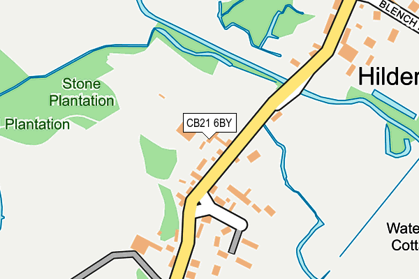 CB21 6BY map - OS OpenMap – Local (Ordnance Survey)