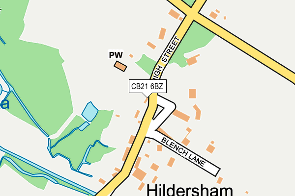 CB21 6BZ map - OS OpenMap – Local (Ordnance Survey)
