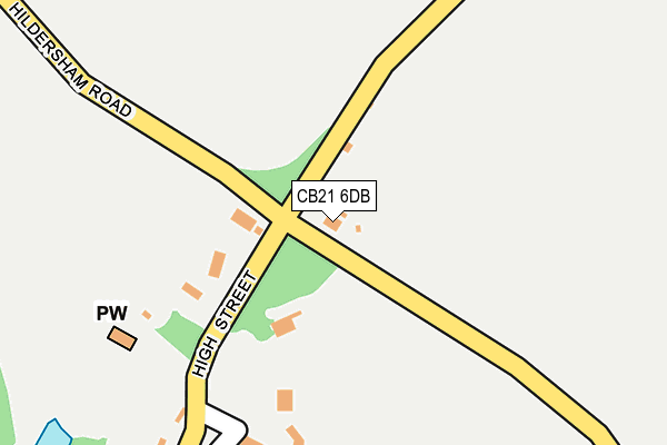 CB21 6DB map - OS OpenMap – Local (Ordnance Survey)