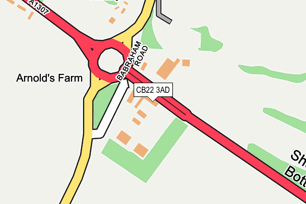 CB22 3AD map - OS OpenMap – Local (Ordnance Survey)