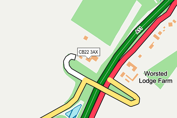 CB22 3AX map - OS OpenMap – Local (Ordnance Survey)