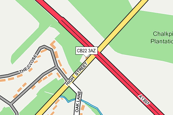 CB22 3AZ map - OS OpenMap – Local (Ordnance Survey)