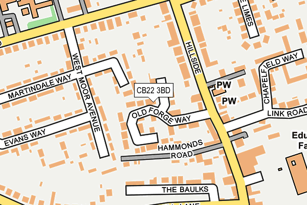 CB22 3BD map - OS OpenMap – Local (Ordnance Survey)