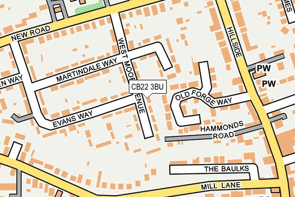 CB22 3BU map - OS OpenMap – Local (Ordnance Survey)