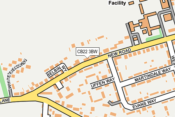 CB22 3BW map - OS OpenMap – Local (Ordnance Survey)