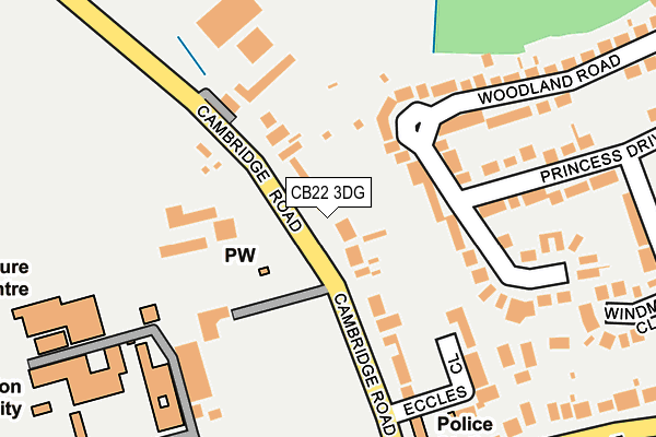 CB22 3DG map - OS OpenMap – Local (Ordnance Survey)