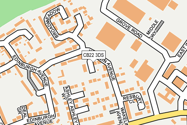 CB22 3DS map - OS OpenMap – Local (Ordnance Survey)