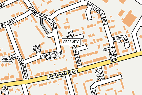 CB22 3DY map - OS OpenMap – Local (Ordnance Survey)