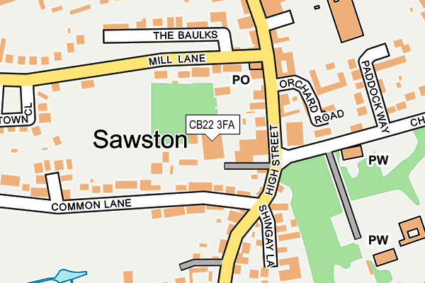 CB22 3FA map - OS OpenMap – Local (Ordnance Survey)