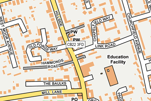 CB22 3FD map - OS OpenMap – Local (Ordnance Survey)