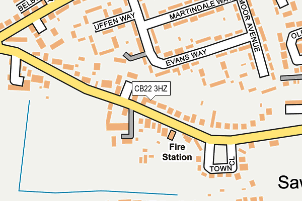 CB22 3HZ map - OS OpenMap – Local (Ordnance Survey)
