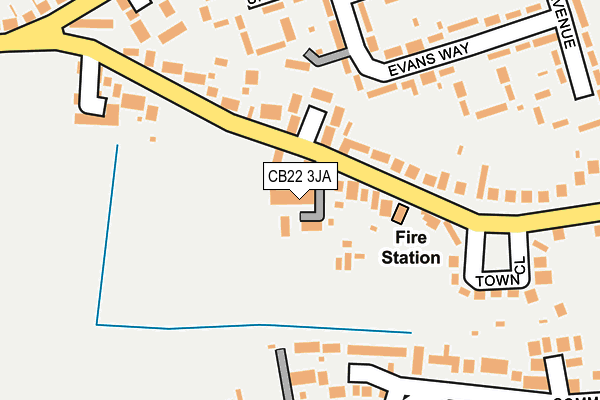 CB22 3JA map - OS OpenMap – Local (Ordnance Survey)