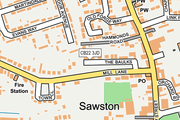 CB22 3JD map - OS OpenMap – Local (Ordnance Survey)