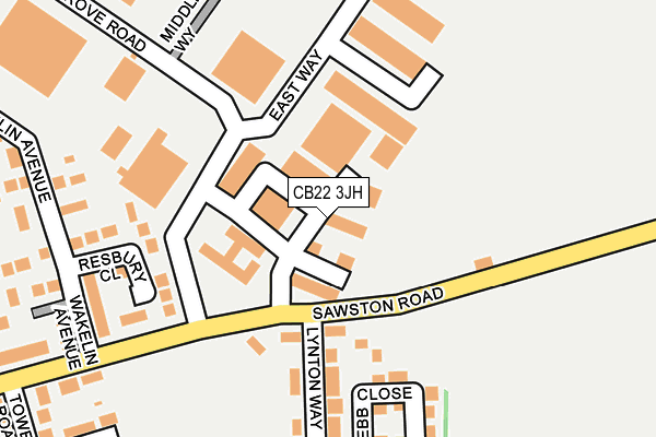 CB22 3JH map - OS OpenMap – Local (Ordnance Survey)