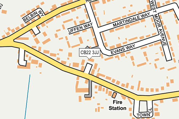 CB22 3JJ map - OS OpenMap – Local (Ordnance Survey)