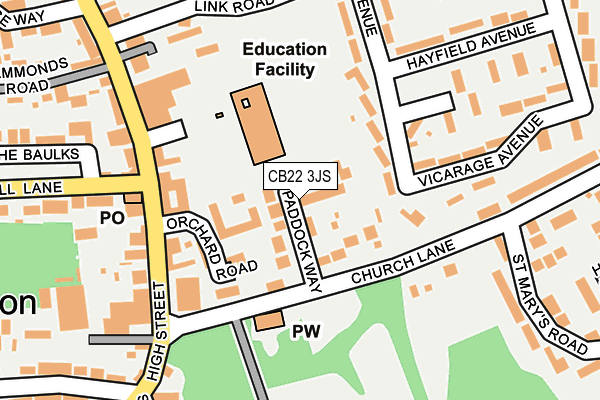 CB22 3JS map - OS OpenMap – Local (Ordnance Survey)