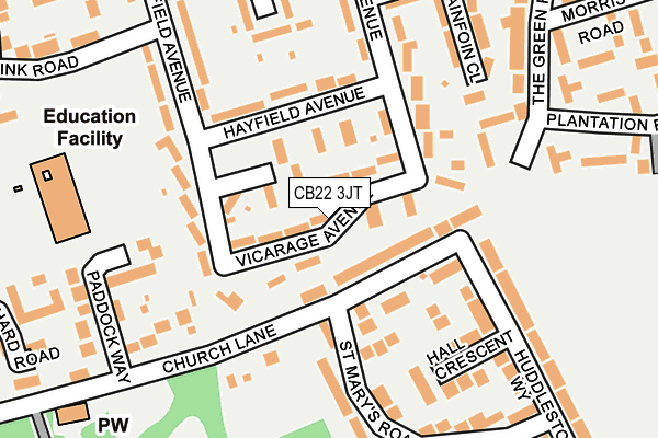CB22 3JT map - OS OpenMap – Local (Ordnance Survey)