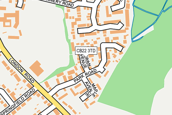 CB22 3TD map - OS OpenMap – Local (Ordnance Survey)