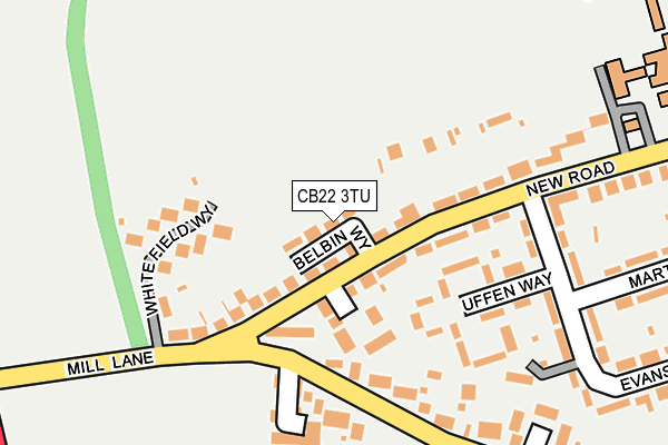 CB22 3TU map - OS OpenMap – Local (Ordnance Survey)