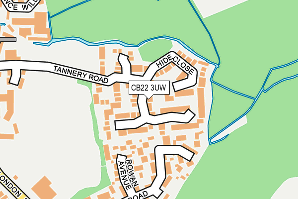 CB22 3UW map - OS OpenMap – Local (Ordnance Survey)