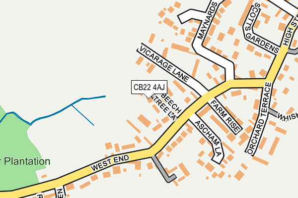 CB22 4AJ map - OS OpenMap – Local (Ordnance Survey)