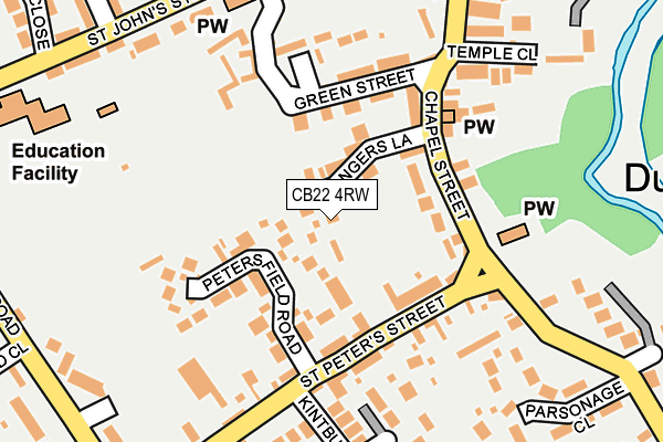 CB22 4RW map - OS OpenMap – Local (Ordnance Survey)