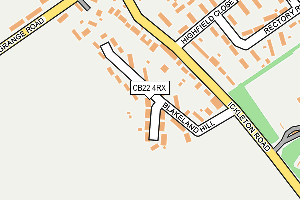CB22 4RX map - OS OpenMap – Local (Ordnance Survey)