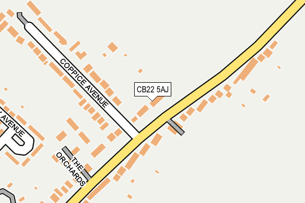 CB22 5AJ map - OS OpenMap – Local (Ordnance Survey)