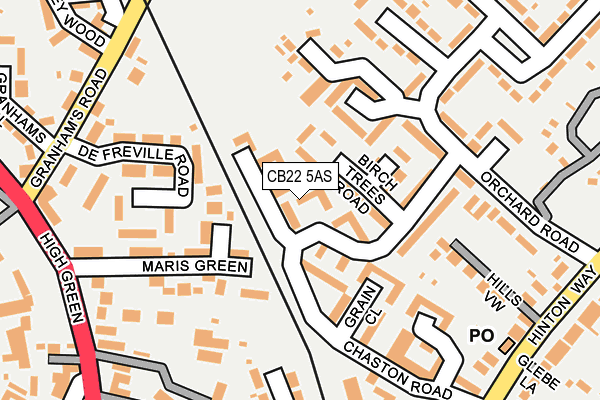 CB22 5AS map - OS OpenMap – Local (Ordnance Survey)