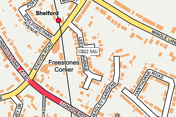 CB22 5AU map - OS OpenMap – Local (Ordnance Survey)