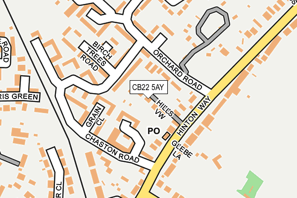 CB22 5AY map - OS OpenMap – Local (Ordnance Survey)