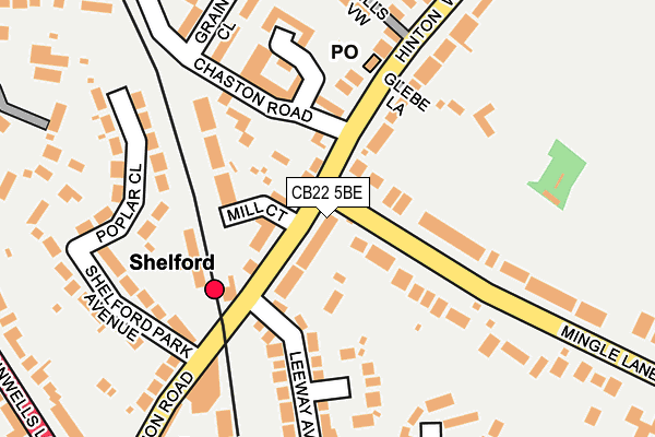 CB22 5BE map - OS OpenMap – Local (Ordnance Survey)