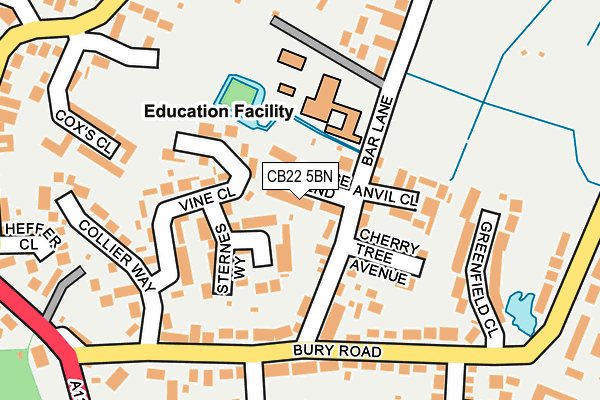 CB22 5BN map - OS OpenMap – Local (Ordnance Survey)