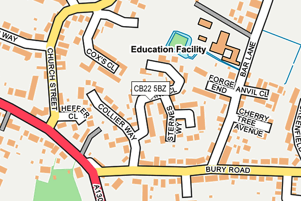 CB22 5BZ map - OS OpenMap – Local (Ordnance Survey)