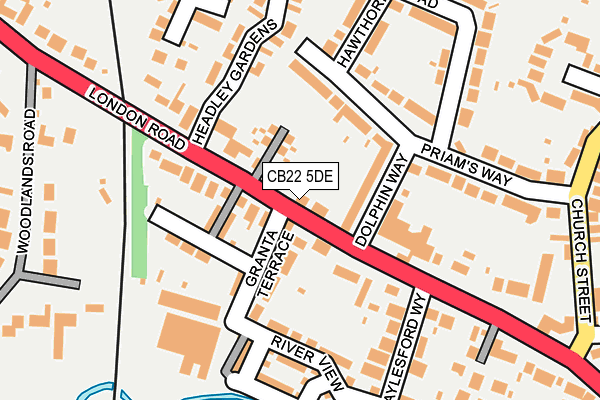 CB22 5DE map - OS OpenMap – Local (Ordnance Survey)