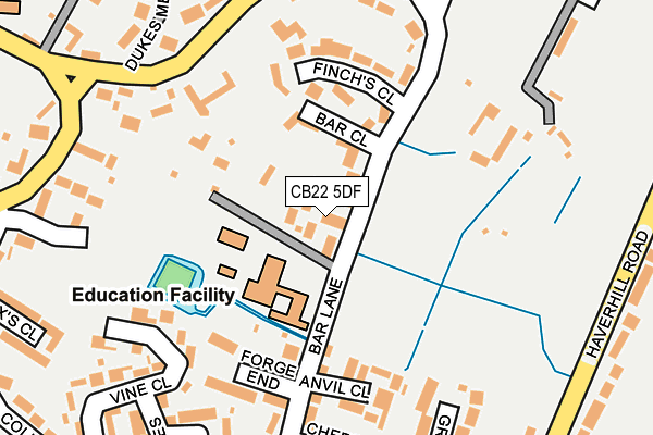 CB22 5DF map - OS OpenMap – Local (Ordnance Survey)