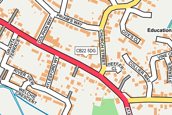 CB22 5DG map - OS OpenMap – Local (Ordnance Survey)