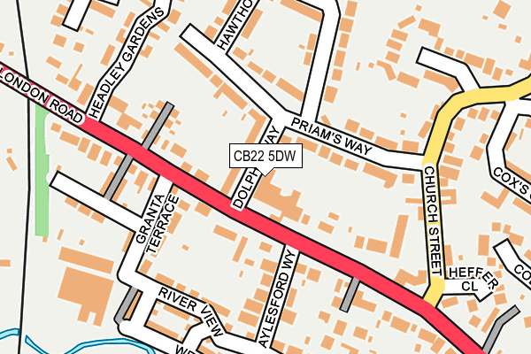 CB22 5DW map - OS OpenMap – Local (Ordnance Survey)