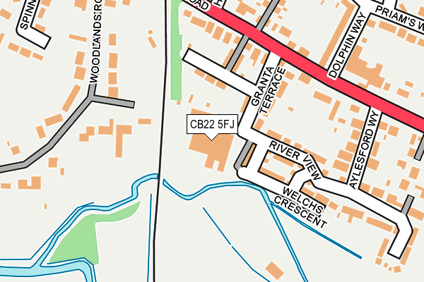 CB22 5FJ map - OS OpenMap – Local (Ordnance Survey)
