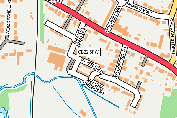 CB22 5FW map - OS OpenMap – Local (Ordnance Survey)