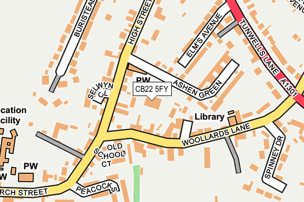 CB22 5FY map - OS OpenMap – Local (Ordnance Survey)