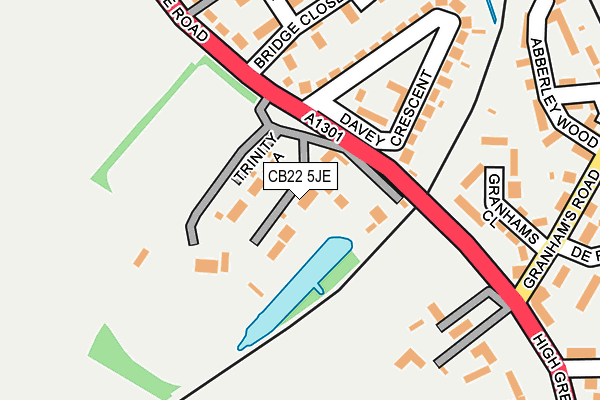 CB22 5JE map - OS OpenMap – Local (Ordnance Survey)