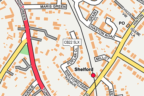 CB22 5LX map - OS OpenMap – Local (Ordnance Survey)