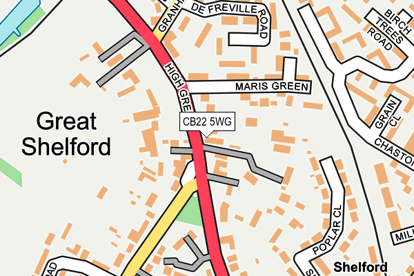 CB22 5WG map - OS OpenMap – Local (Ordnance Survey)